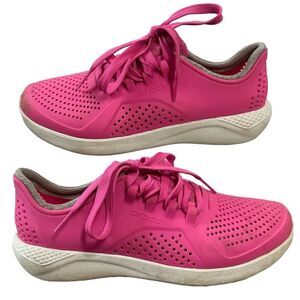 Crocs LiteRide Hot Pink & White Sneakers, Women’s Size 6. Athletic Shoes‎